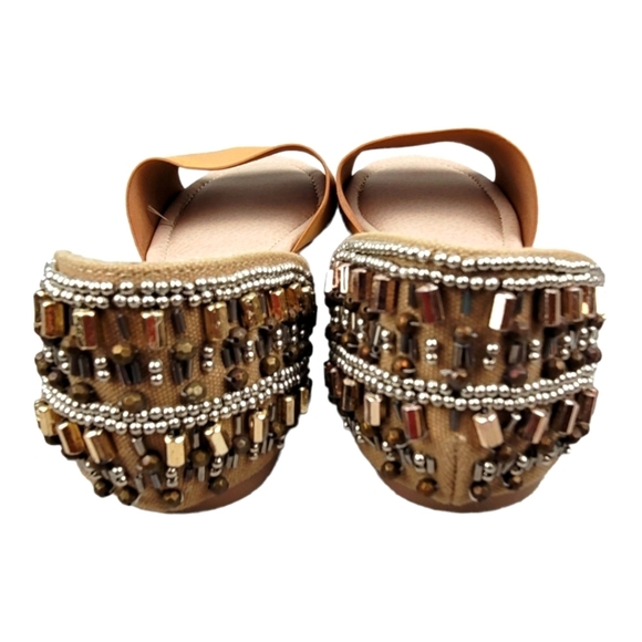 CATO Beads & Gems embellished Slide On Flat Sandals - Picture 4 of 8